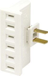 Leviton C24-00069-00W Triple Tap Outlet Adapter, 2 -Pole, 15 A, 125 V, 3 -Outlet, NEMA: NEMA 1-15R, White