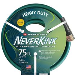 Neverkink 8615-75 Heavy-Duty Garden Hose, 75 ft L, Green