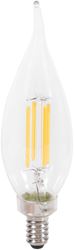 Sylvania 40759 Natural LED Bulb, Decorative, B10 Bent Tip Lamp, 60 W Equivalent, E12 Lamp Base, Dimmable, Clear