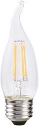 Sylvania 40756 Natural LED Bulb, Decorative, B10 Bent Tip Lamp, 40 W Equivalent, E26 Lamp Base, Dimmable, Clear