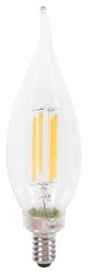 Sylvania 40755 Natural LED Bulb, Decorative, B10 Bent Tip Lamp, 40 W Equivalent, E12 Lamp Base, Dimmable, Clear