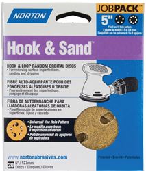 Norton 49214 Sanding Disc, 5 in Dia, Coated, P100 Grit, Medium, Aluminum Oxide Abrasive, Paper Backing