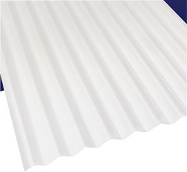 Sun N Rain 103692 Corrugated Roofing Panel, 8 ft L, 26 in W, PVC, White, Pack of 10