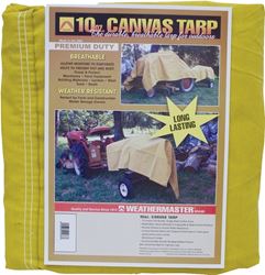 Dize Weathermaster CA1012D Tarpaulin, 12 ft L, 10 ft W, Canvas, Tan