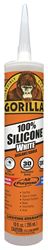 Gorilla 8060002 Silicone Sealant, White, 1 days Curing, -40 to 350 deg F, 10 oz Cartridge
