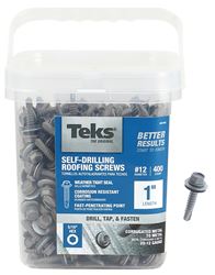 Teks 21418 Roofing Screw, #12 Thread, Coarse Thread, Hex Drive, Self-Drilling, Self-Tapping Point, Steel, Zinc, 400 PAIL