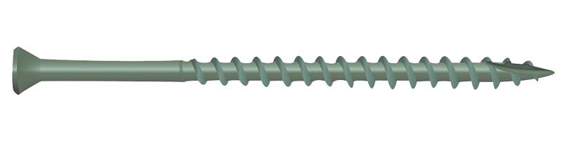 Camo 0346100 Deck Screw, #7 Thread, 1-5/8 in L, Trim Head, Star Drive, Type 17 Slash Point, Carbon Steel, ProTech-Coated, 100/PK