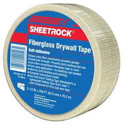 USG 385201020 Drywall Tape, 250 ft L, 2-1/2 in W, White