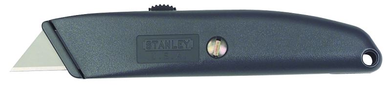 Stanley 10-175 Utility Knife, 2-7/16 in L Blade, 3 in W Blade, HCS Blade, Straight Handle, Gray Handle