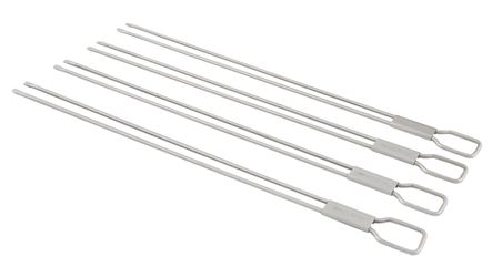 Broil King 64049 Dual Prong Skewer, 12 in OAL, Stainless Steel Head, Pack of 6