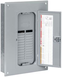 Square D QO QO124L125PGC Load Center, 125 A, 24 -Space, 24 -Circuit, NEMA 1 Enclosure, Plug Mounting, Gray