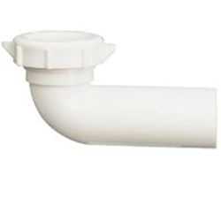 Plumb Pak PP855-79 Disposal Drain Elbow with Nut, Plastic, White, For: Waste King Disposers
