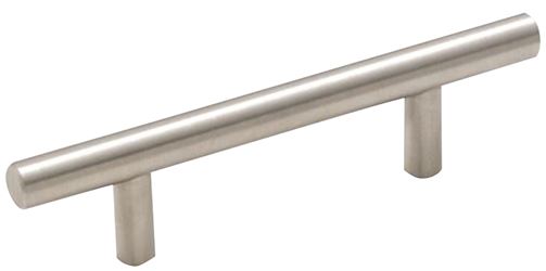 Amerock Bar Pulls Series BP19010CSG9 Cabinet Pull, 5-3/8 in L Handle, 1-3/8 in Projection, Carbon Steel, Sterling Nickel