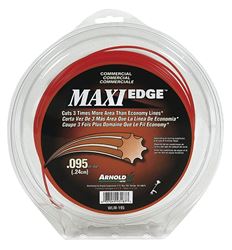 ARNOLD Maxi Edge WLM-195 Trimmer Line, 0.095 in Dia, 200 ft L, Polymer, Orange