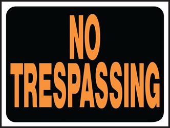 Hy-Ko Hy-Glo Series 3014 Identification Sign, Rectangular, NO TRESPASSING, Fluorescent Orange Legend, Black Background, Pack of 10