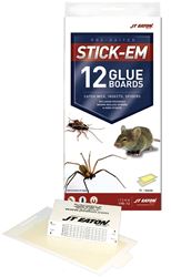 J.T. Eaton Stick-Em 198-12 Scorpion Glue Trap, Solid, Characteristic Petroleum, Clear/Pale Yellow, Pack