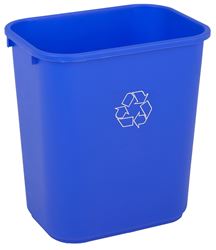 Continental Commercial 2818-1 Recycling Waste Basket, 28.125 qt, Plastic, Blue