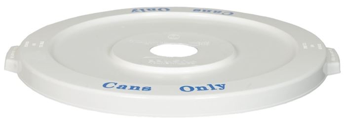 Continental Commercial Huskee 3201-1 Receptacle Lid, 32 gal, Plastic, White, For: #3200-1 Recycle Container