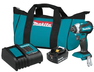 Makita XDT131 Impact Driver Kit, Battery Included, 18 V, 3 Ah, 1/4 in Drive, Hex Drive, 0 to 3600 ipm