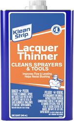 Klean Strip QML170 Lacquer Thinner, Liquid, Free, Clear, Water White, 1 qt, Can, Pack of 6