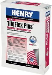 Henry 527 TileFlex Plus Series 12262 Thin-Set Mortar, Gray, Fine Solid Powder, 25 lb, Bag