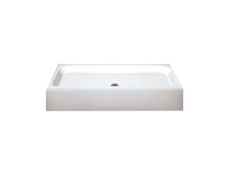 Maax Finesse Series 105624-000-002 Shower Base, 48 in L, 32 in W, 7 in H, Fiberglass, White, Alcove Installation