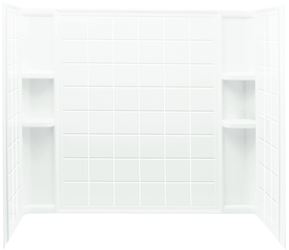 Sterling Ensemble 71124100-0 Bath/Shower Wall Set, 33-1/4 in L, 60 in W, 54 in H, Vikrell, Alcove Installation, White