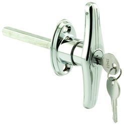 Prime-Line GD 52122 Garage Door Lock, 5/16 in L Shaft, Zinc, Chrome