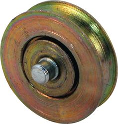 Prime-Line D 1765 Door Roller with Axle, 1-1/4 in Dia Roller, 5/16 in W Roller, Steel, Yellow, 2-Roller