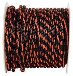 Koch 5031645 Rope, 1/2 in Dia, 200 ft L, 1/2 in, 420 lb Working Load, Polypropylene, Black/Orange