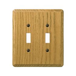 Amerelle 901TTL Wallplate, 5-3/8 in L, 4-7/8 in W, 2 -Gang, Oak Wood, Oak Wood