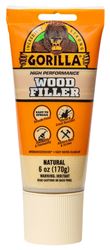 Gorilla 107072 Wood Filler, Liquid Paste, Odorless to Mild, Tan, 6 oz Tube, Pack of 6