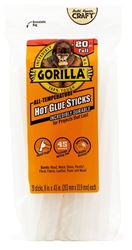 Gorilla 3032002 Hot Glue Stick, Solid, Clear, 20 Pack, Pack of 4