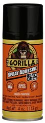 Gorilla 6346502 Spray Adhesive, Clear, 4 oz, Pack of 4