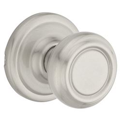 Kwikset Signature Series 720CN 15 CP Passage Knob, Satin Nickel, 1-3/8 to 1-3/4 in Thick Door, 2-1/4 in Strike