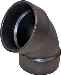 Canplas 102603LBC Pipe Elbow, 3 in, Hub, 60 deg Angle, ABS, Black