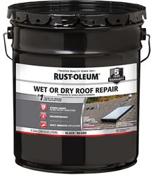 Rust-Oleum 301990 Cement Roof Repair, Black, Liquid, 5 gal