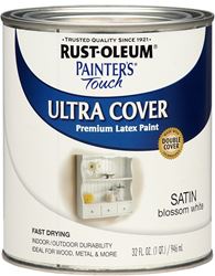 RUST-OLEUM PAINTERS Touch 267330 Brush-On Paint, Satin, Blossom White, 1 qt