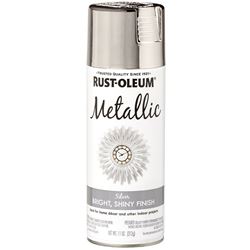 Rust-Oleum 340648 Metallic Spray Paint, Gloss, Silver, 11 oz, Aerosol Can