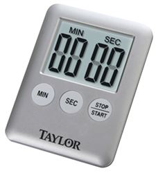 Taylor 5842N15 Timer, LCD Display, 0 min 0 sec to 99 min 59 sec, Gray