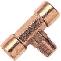 Campbell Hausfeld PA104000AV Tee Fitting, 1/4 in, MNPT x FNPT, Brass, Pack of 4