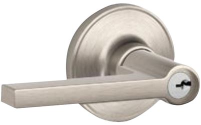 Schlage J Series J54 SOL 619 Entry Lever, Mechanical Lock, Satin Nickel, Metal, Residential, 3 Grade