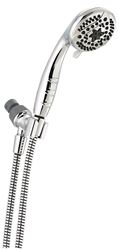 Peerless 76515C Hand Shower, 1/2-14 Connection, 1.75 gpm, 5-Spray Function, Chrome, 60 in L Hose