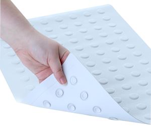 SlipX Solutions 06401 Safety Bath Mat with Microban, 22 in L, 14 in W, Rubber Mat Surface, White