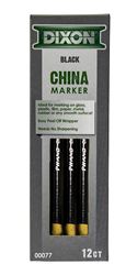 Dixon Ticonderoga 00077 China Marker, Black, 7 in L, Pack of 12
