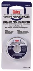 Oatey 53176 Acid Core Wire Solder, 1/4 lb Carded, Solid, Silver, 450 to 464 deg F Melting Point