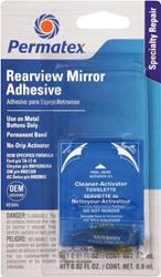 Permatex 81844 Rearview Mirror Adhesive, Liquid, Irritating, Yellow