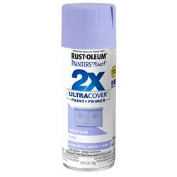 Rust-Oleum Painters Touch 2X Ultra Cover 334068 Spray Paint, Satin, French Lilac, 12 oz, Aerosol Can