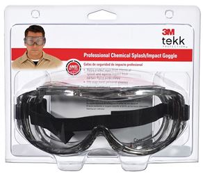 3M 91264-80025T Chemical Splash Professional Goggles, Anti-Scratch, Impact Lens, Polycarbonate Lens
