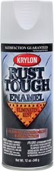 Krylon Rust Tough K09219007 Rust Preventative Spray Paint, Flat, White, 12 oz, Can